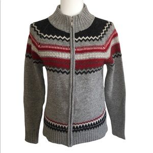chevalier royale fair isle wintuk acrylic pullover sweater size large gray Blue